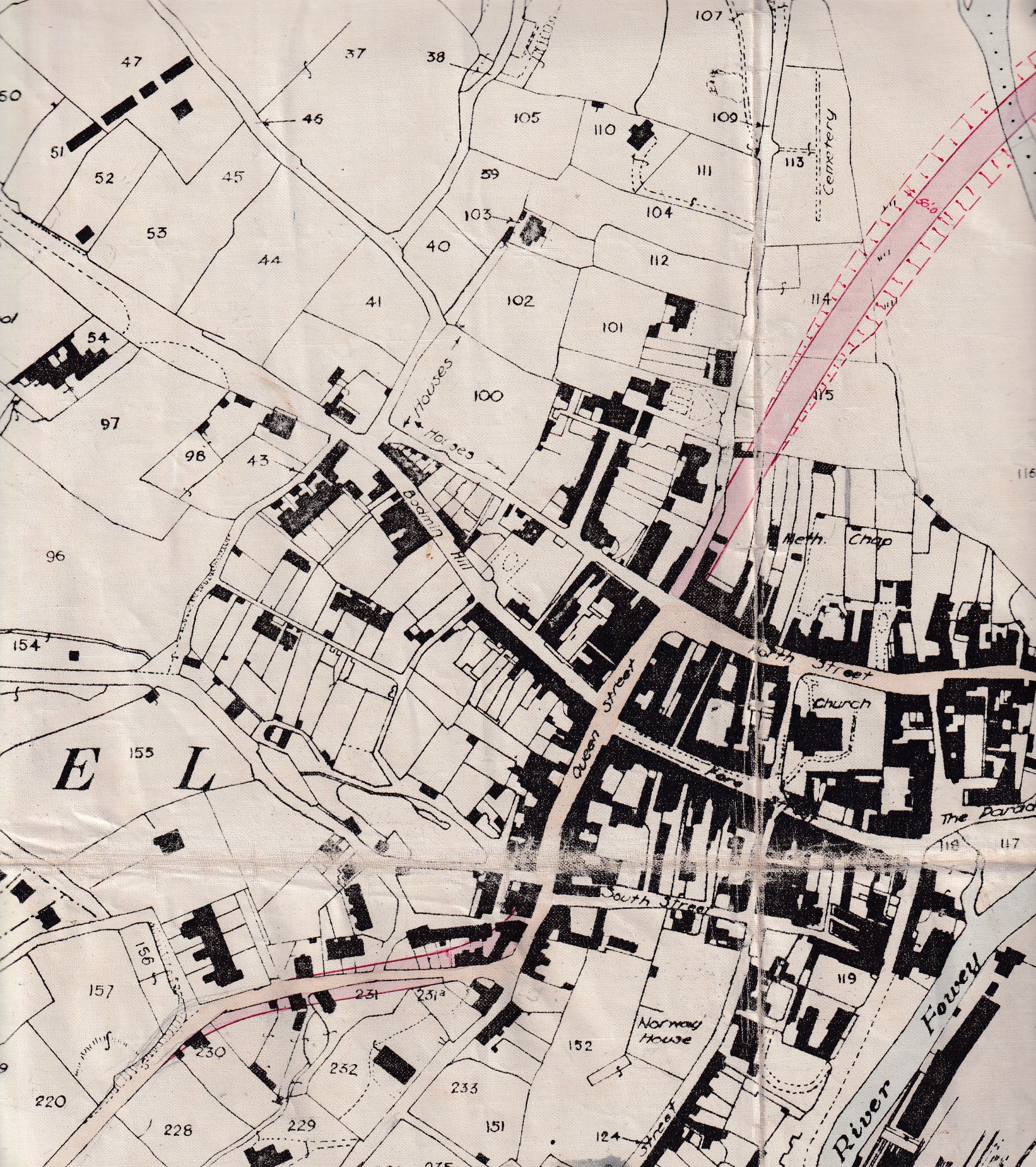Map of road widening and by-pass A390 Lostwithiel