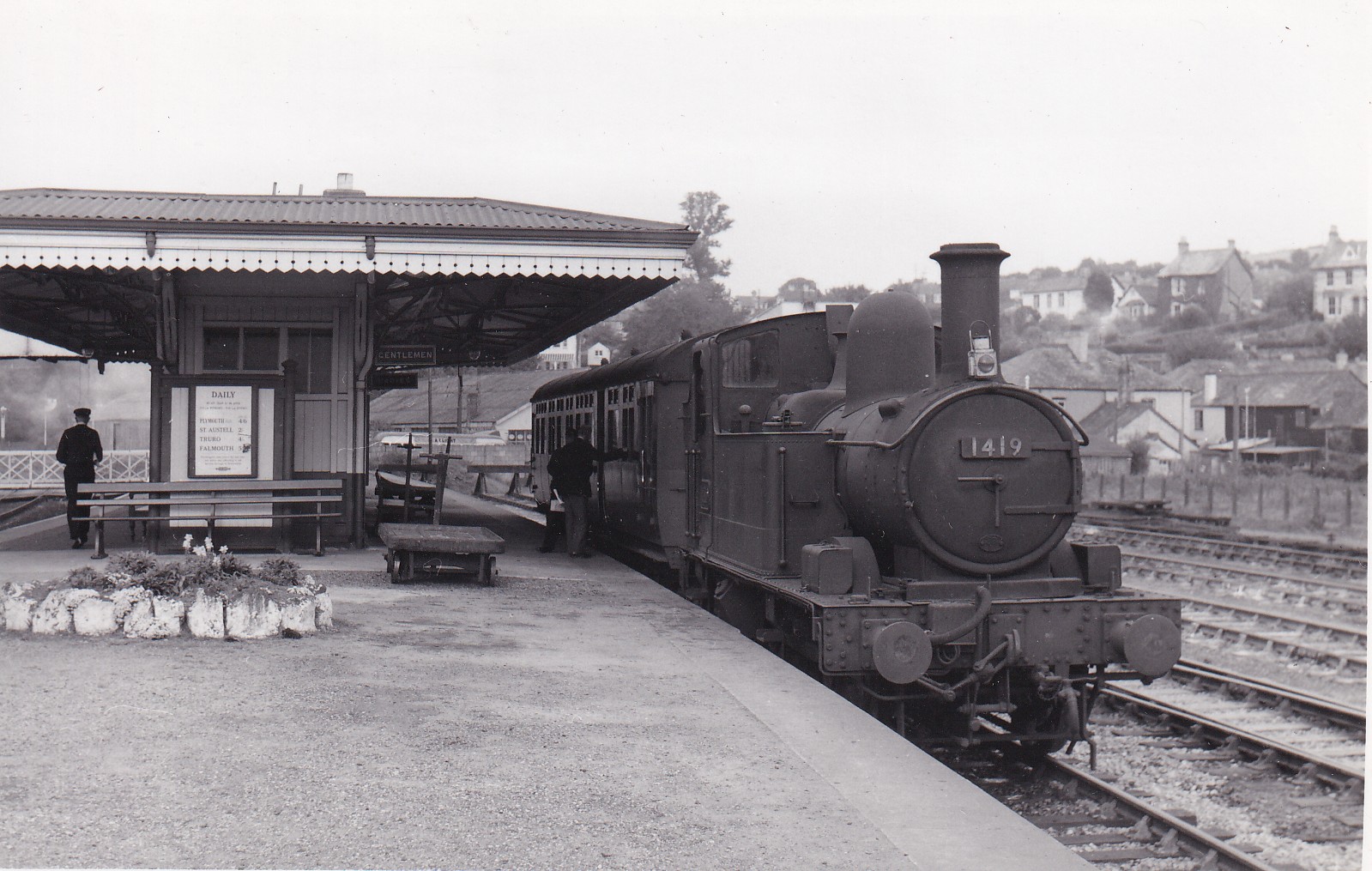 Lostwithiel Station 1950s with steam train